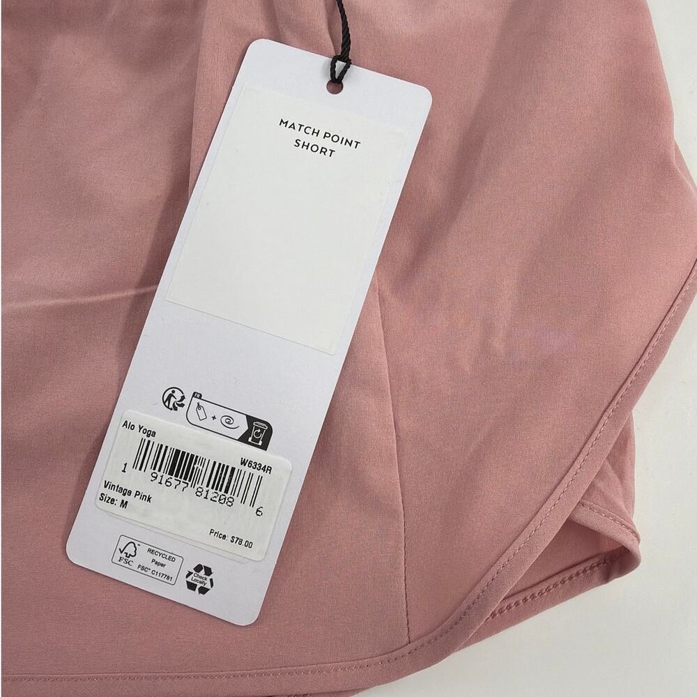 Alo Yoga Vintage Pink Match Point Short Size M - Picture 5 of 11